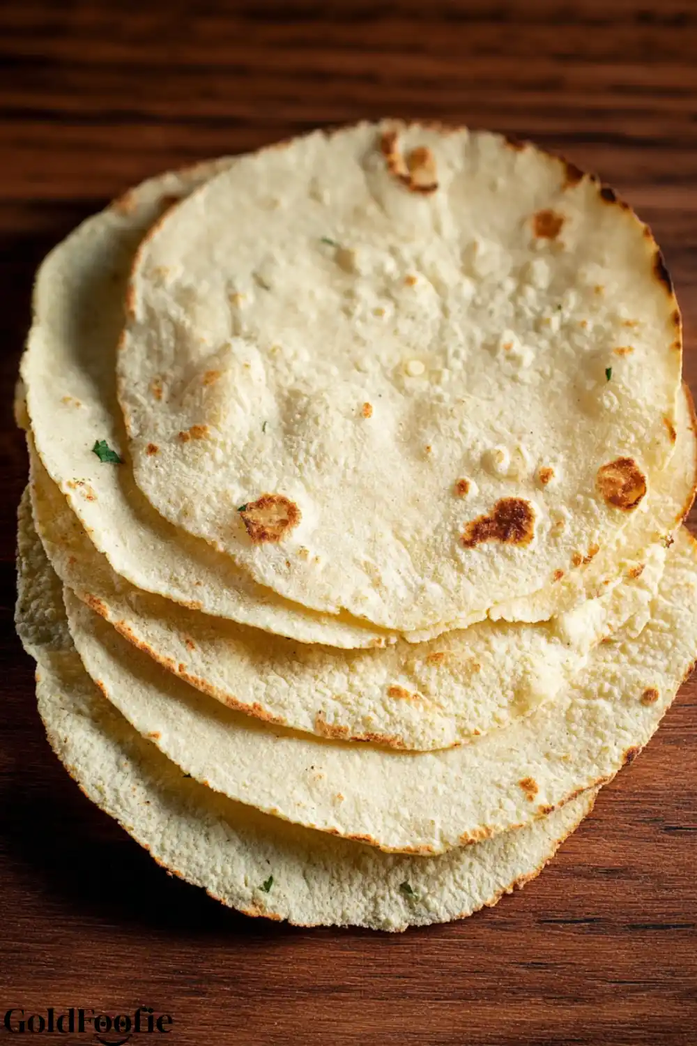 Low Carb Corn Tortillas for Keto Taco Nights 5 Stack of keto-friendly almond flour corn tortillas