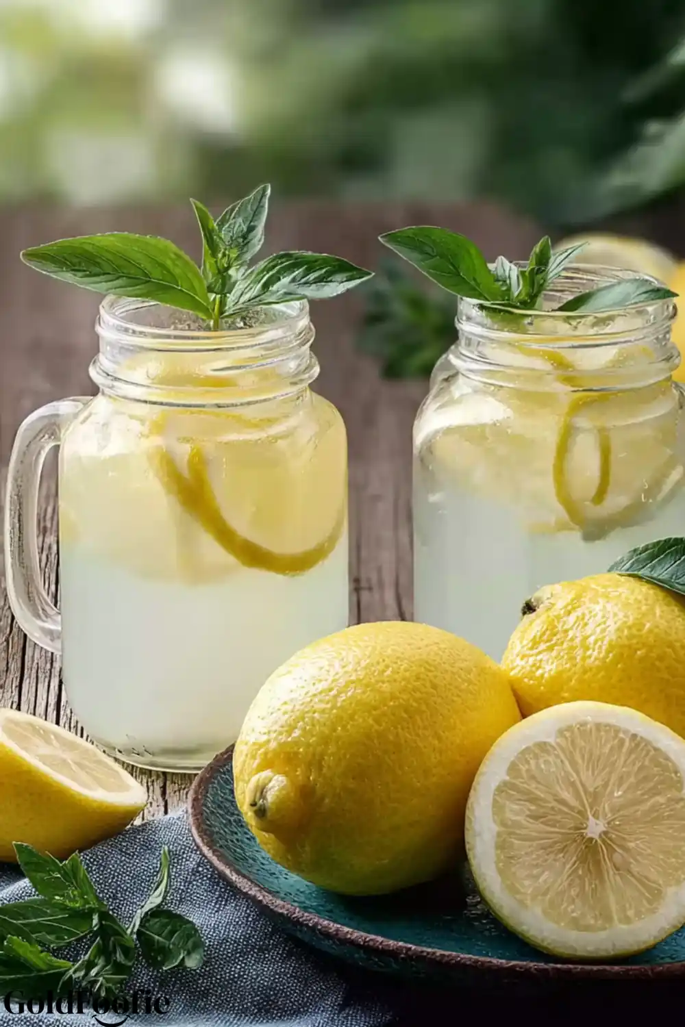 Soothing Evening Detox Broth 5 Soothing Evening Detox Broth with lemon and mint served in mason jars on a rustic wooden table.