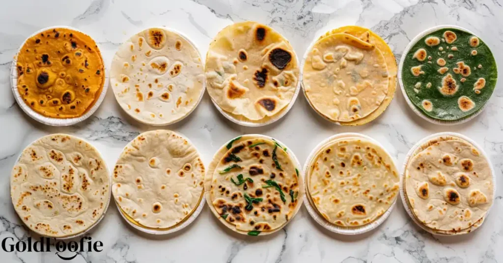 Types of Low-Carb Tortillas arranged in rows