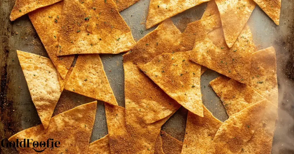 Baked low-carb tortilla chips with seasoning