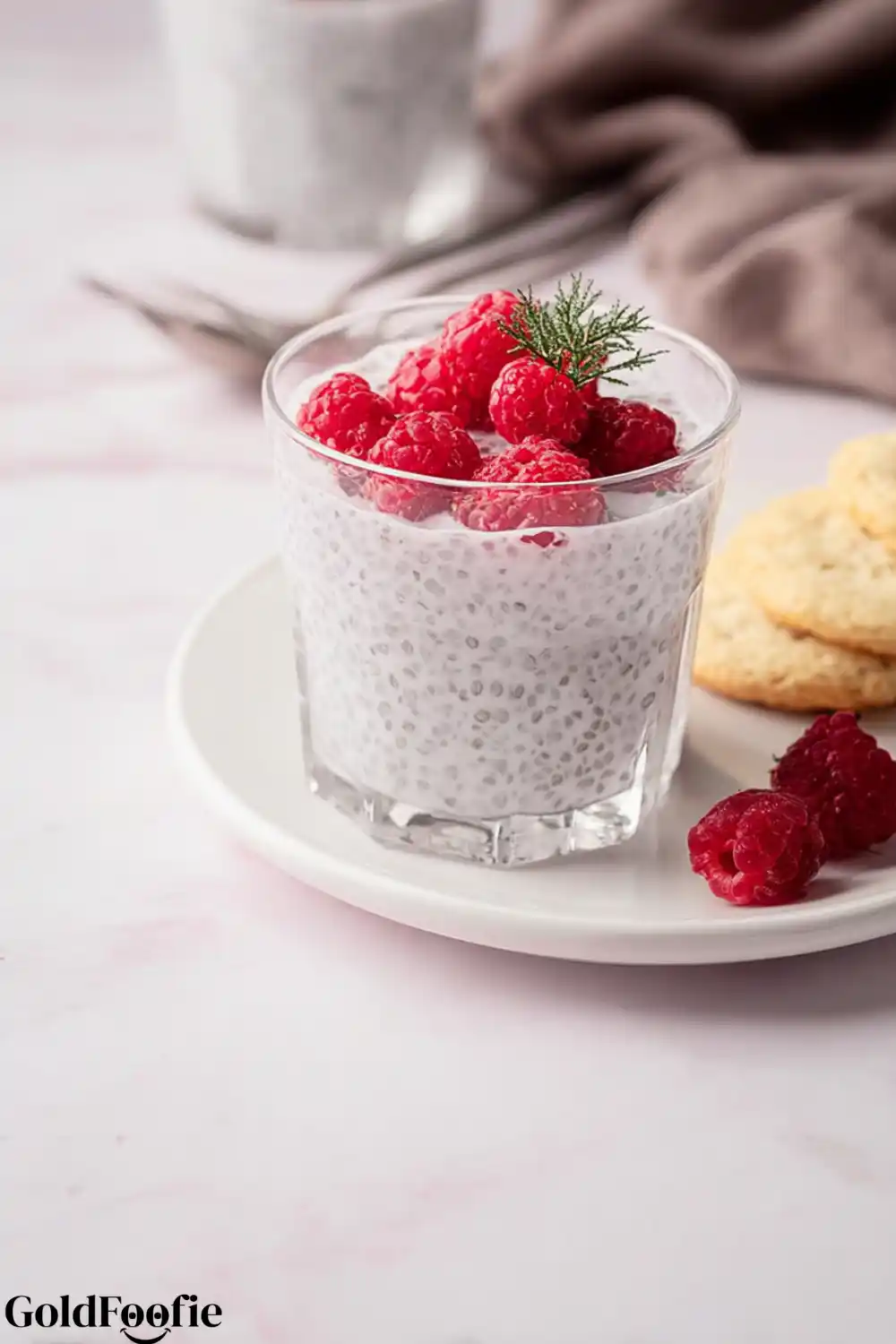 Chia Seeds in Yogurt 5 Creamy chia seed yogurt topped with fresh berries in a glass jar