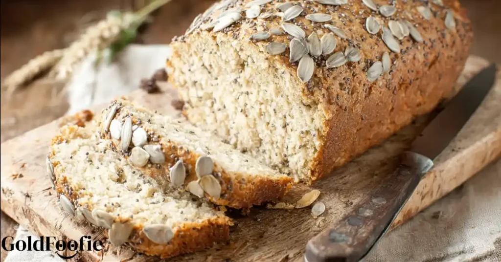 A sliced loaf of homemade seeded Diabetic bread recipes