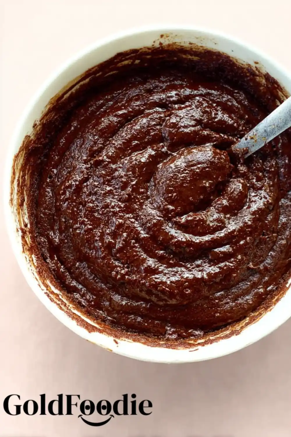 Chocolate Banana Bread Batter Mixing bowl filled with chocolate banana bread batter.