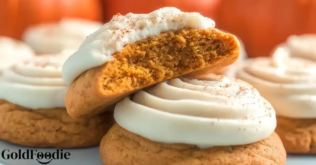 Pumpkin Cookies with Cinnamon cream cheese frosting