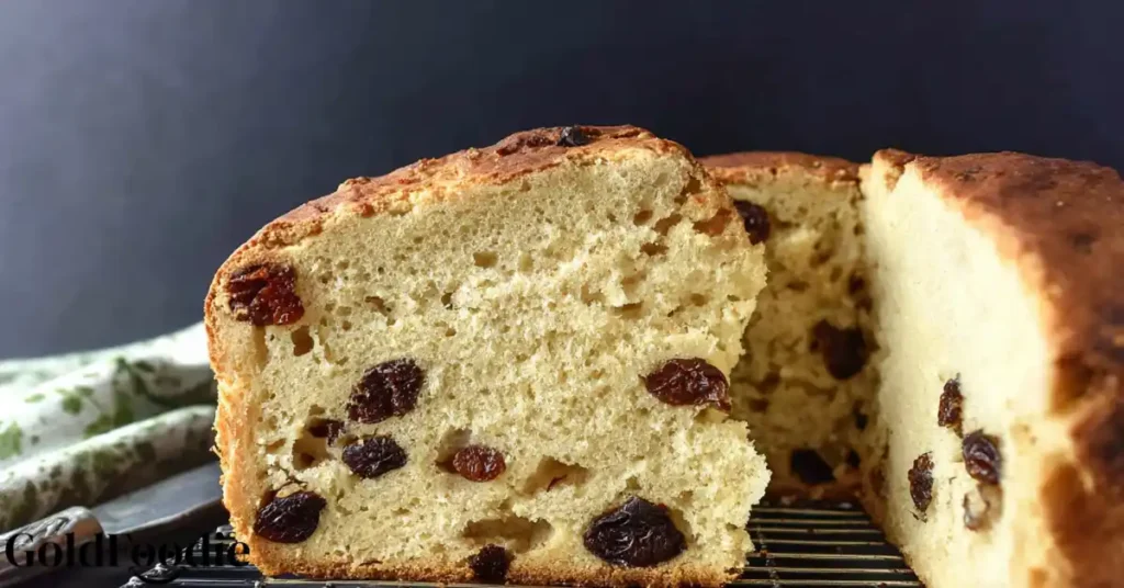 Slice of gluten-free Irish Soda Bread with raisins