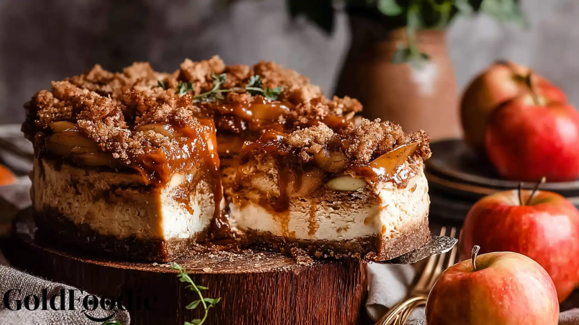 Salted Caramel Apple Pie Cheesecake