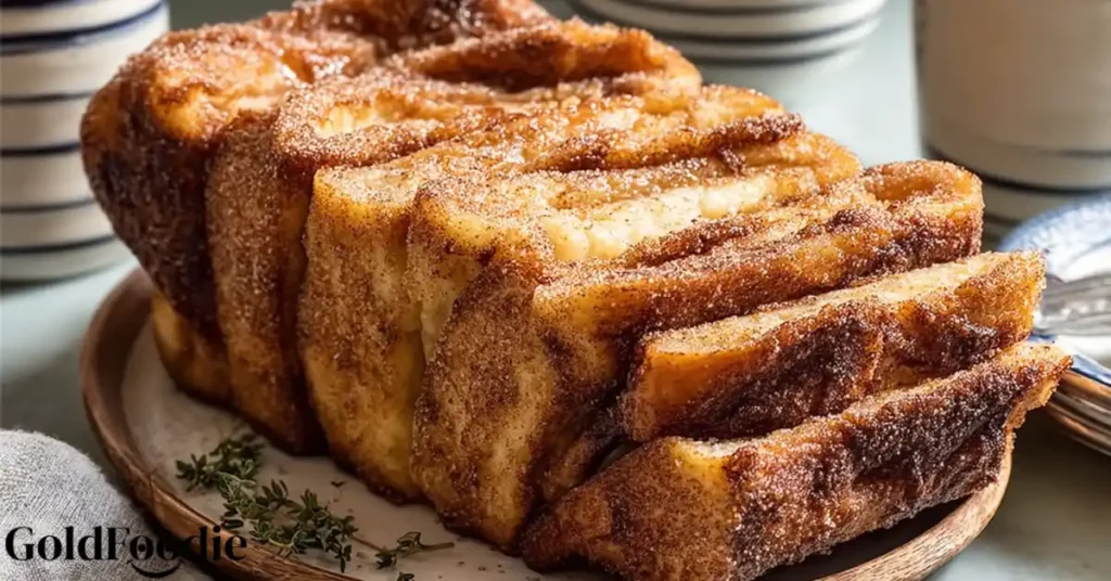 Cinnamon pull-apart Bread loaf on plate