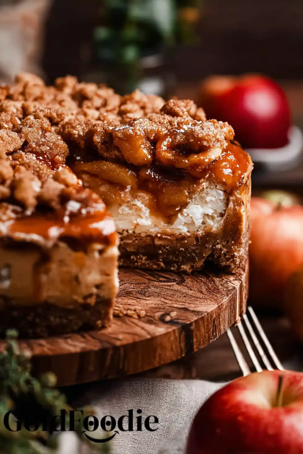 Whole Apple Pie Cheesecake The entire salted caramel apple pie cheesecake