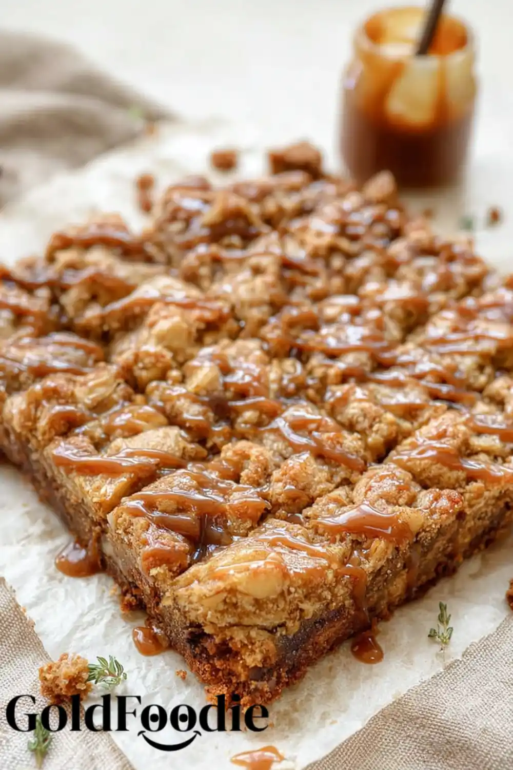 Baked Salted Caramel Apple Bars (Full Pan) freshly baked salted caramel apple bars