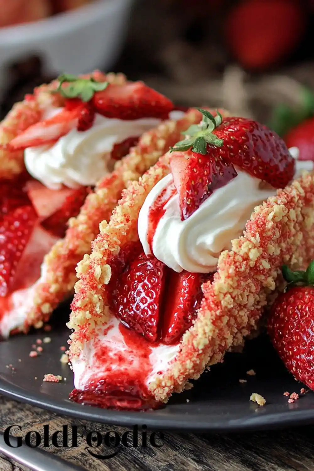 Creamy Strawberry Crunch Cheesecake Tacos