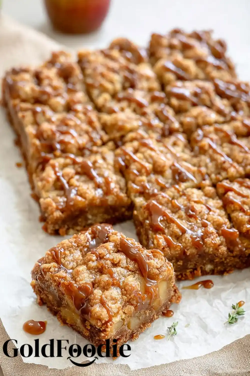 Irresistible Salted Caramel Apple Bars for Fall 5 Salted Caramel Apple Bars (Cut)