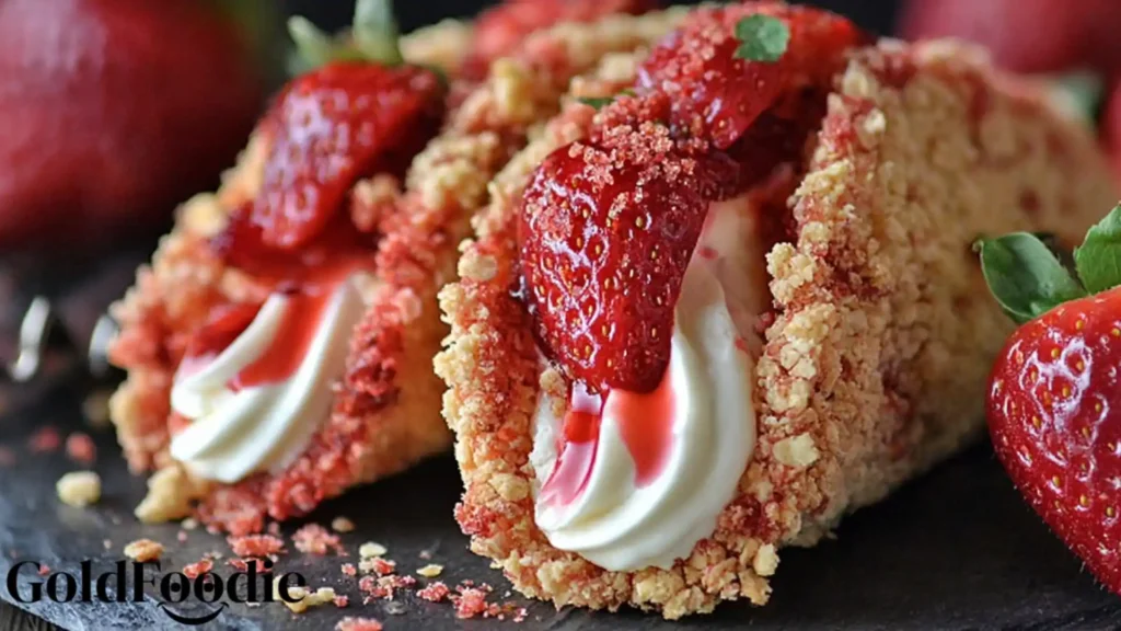 Strawberry Crunch Cheesecake Tacos
