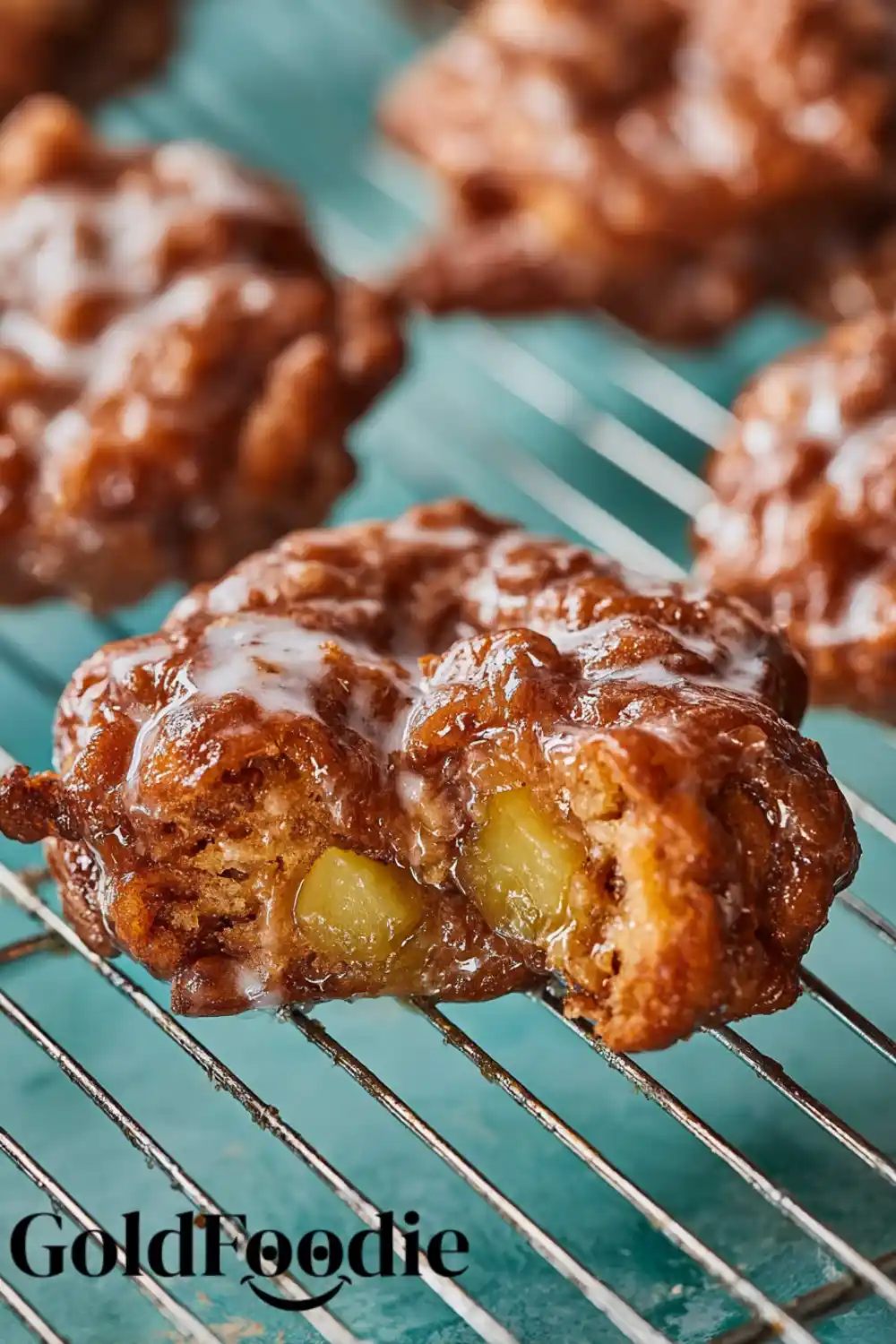 Apple Fritter with Apple Chunks Glazed Apple Fritter with Apple Chunks