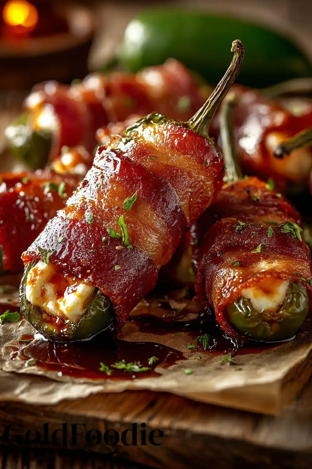 Bacon Mozzarella Poppers with Glaze Bacon Mozzarella Poppers with Glaze