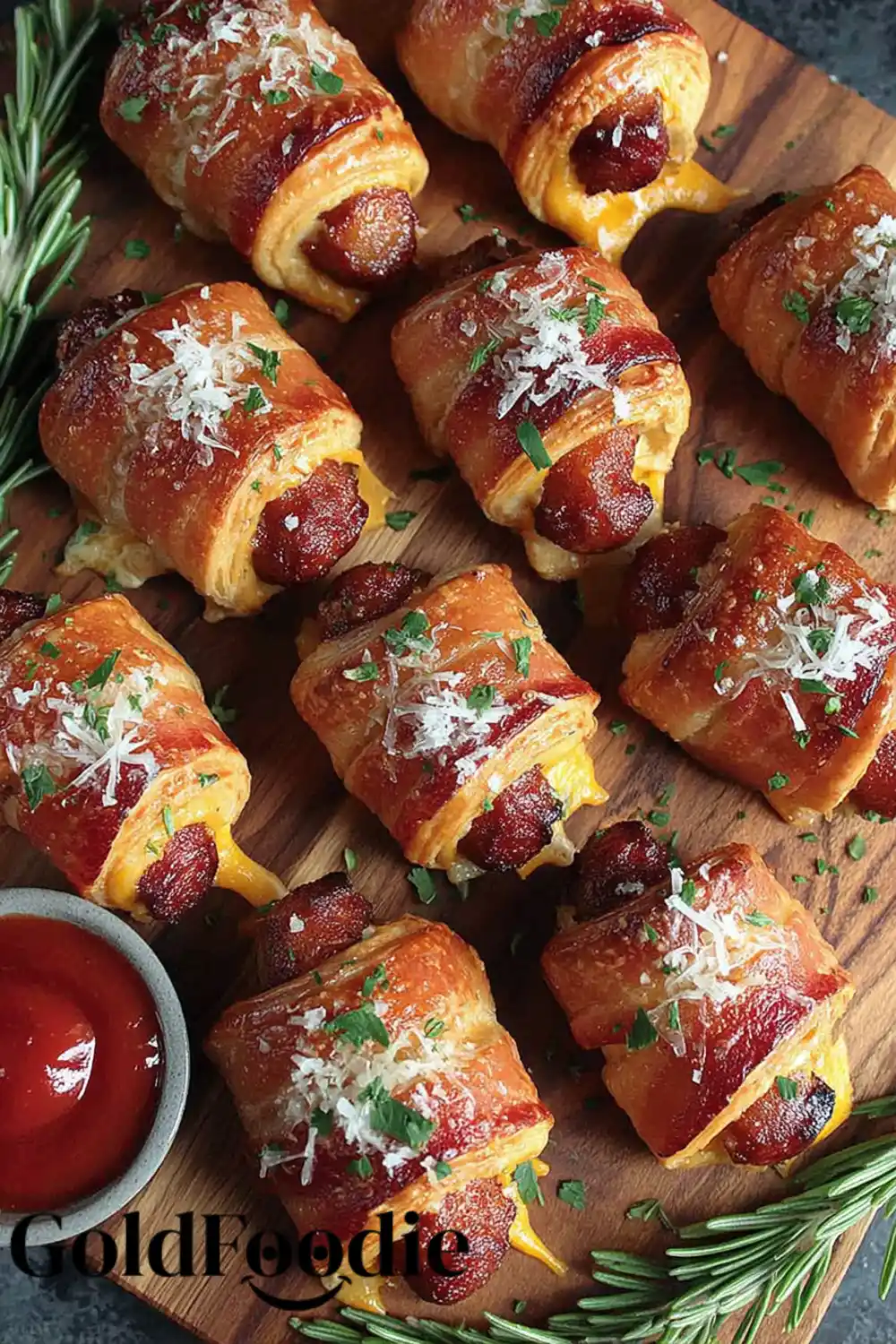 Cheesy Bacon Wrapped Pigs in a Blanket Cheesy Bacon Wrapped Pigs in a Blanket