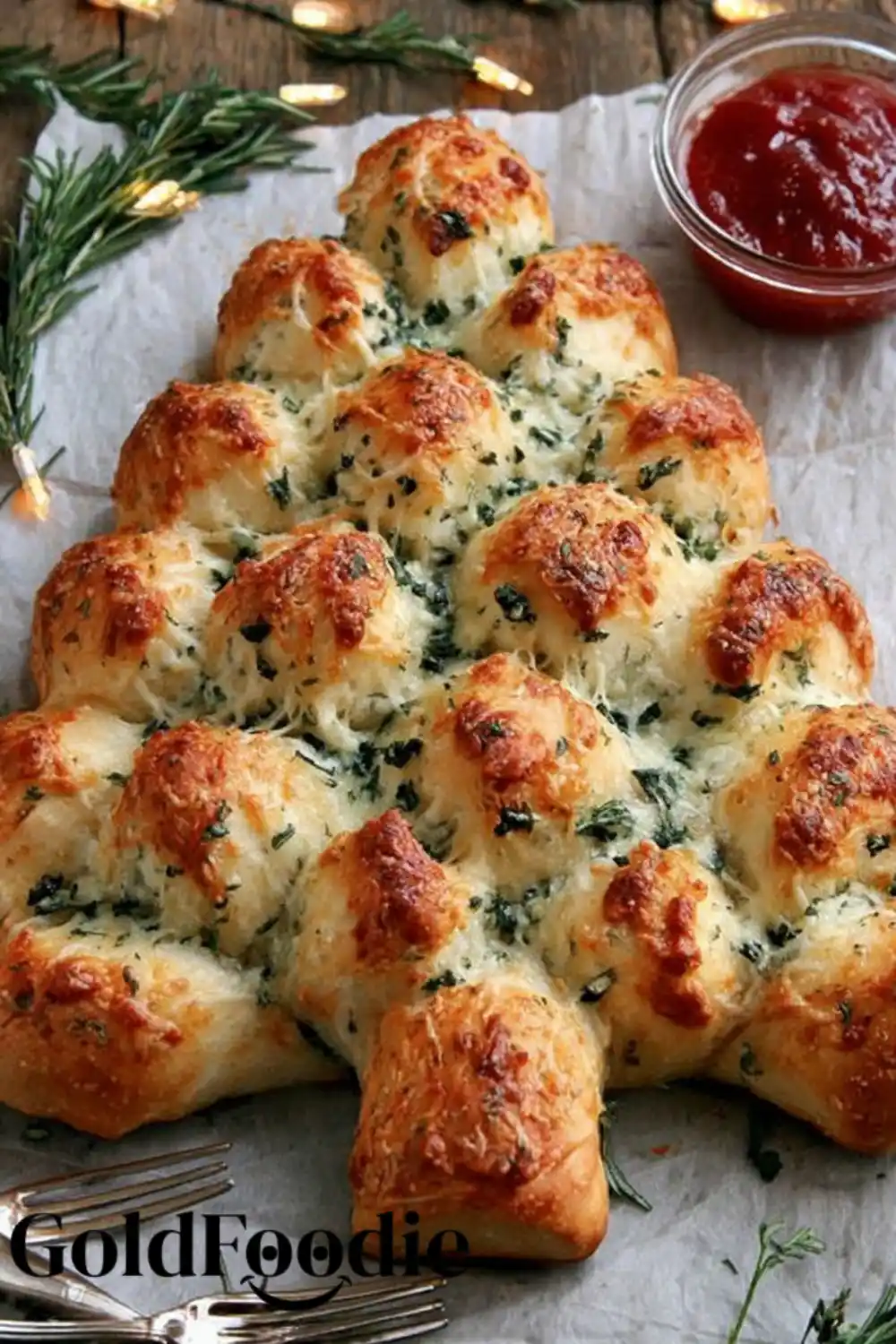 Cheesy Pull Apart Christmas Bread