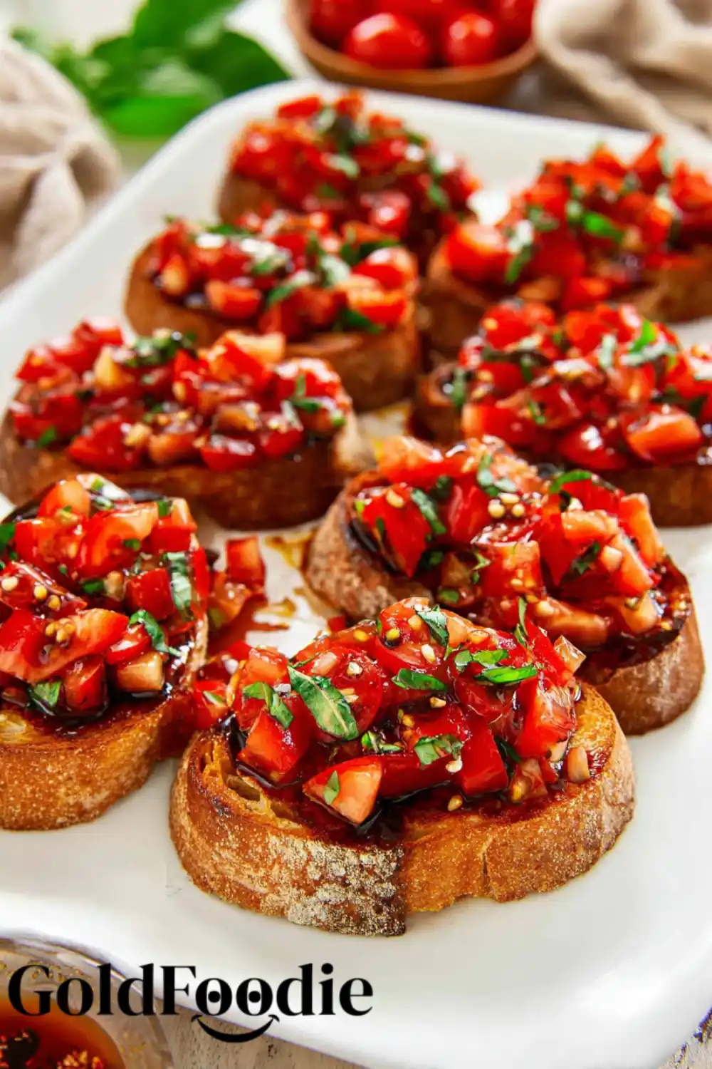 Classic Tomato Bruschetta with Balsamic Tomato and Basil Bruschetta