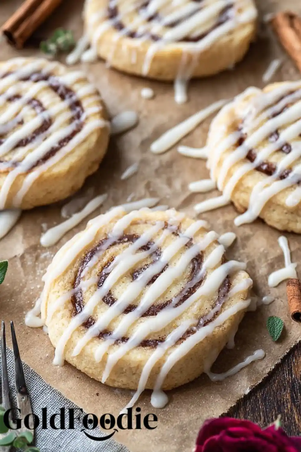 Iced Cinnamon Roll Cookies