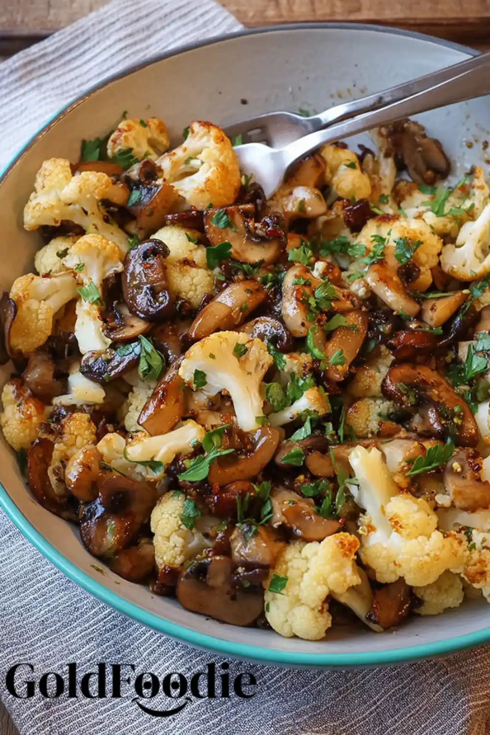 One-Pan Cauliflower and Mushrooms