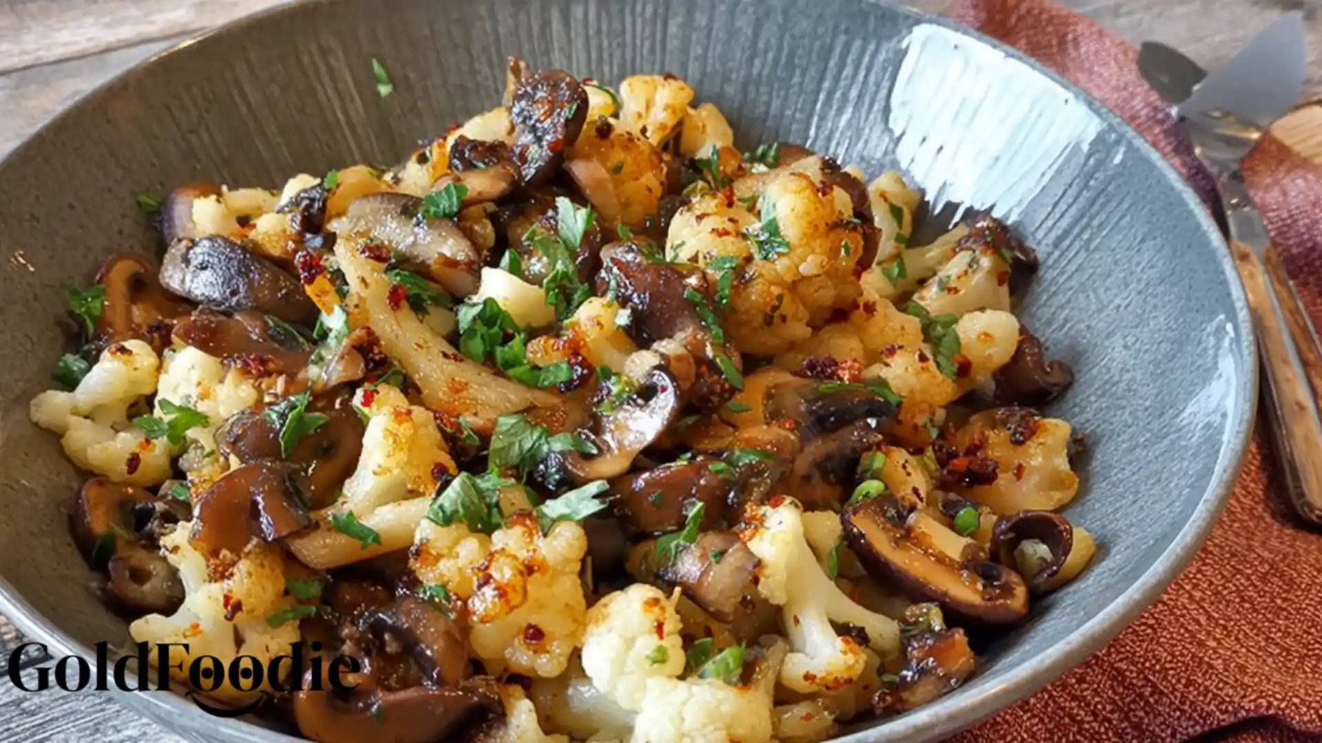 Easy Garlic Cauliflower Mushroom Skillet