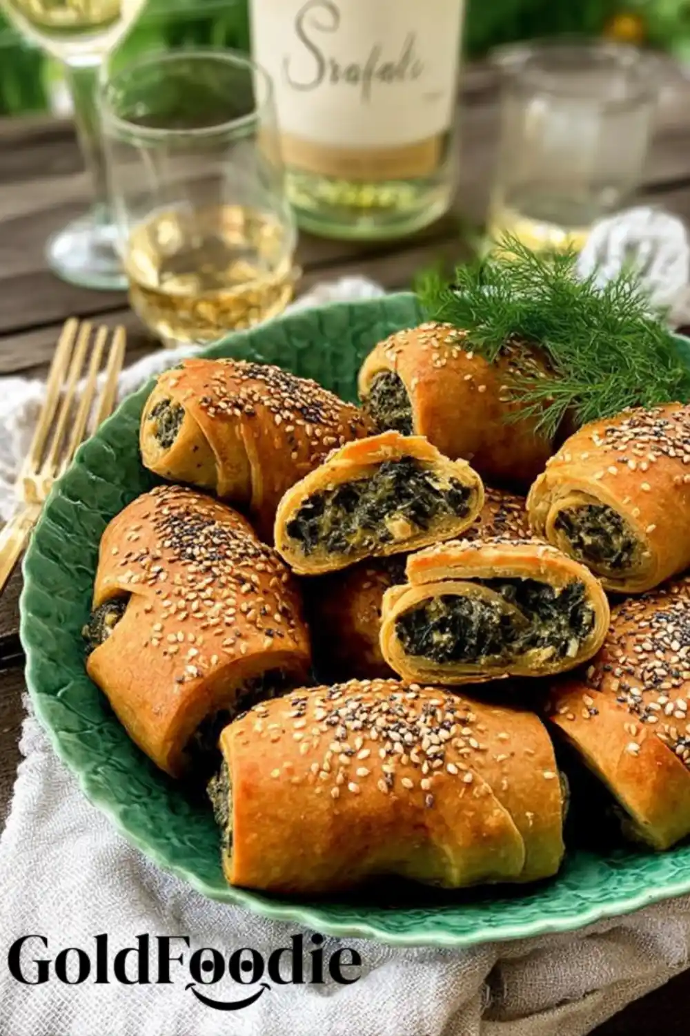 golden-brown spinach and ricotta salatini