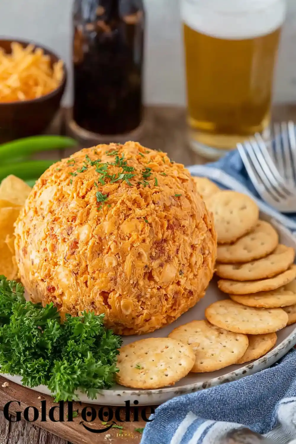Easy Taco Cheese Ball: The Ultimate Party Appetizer 5 Taco Cheese Ball with Crackers