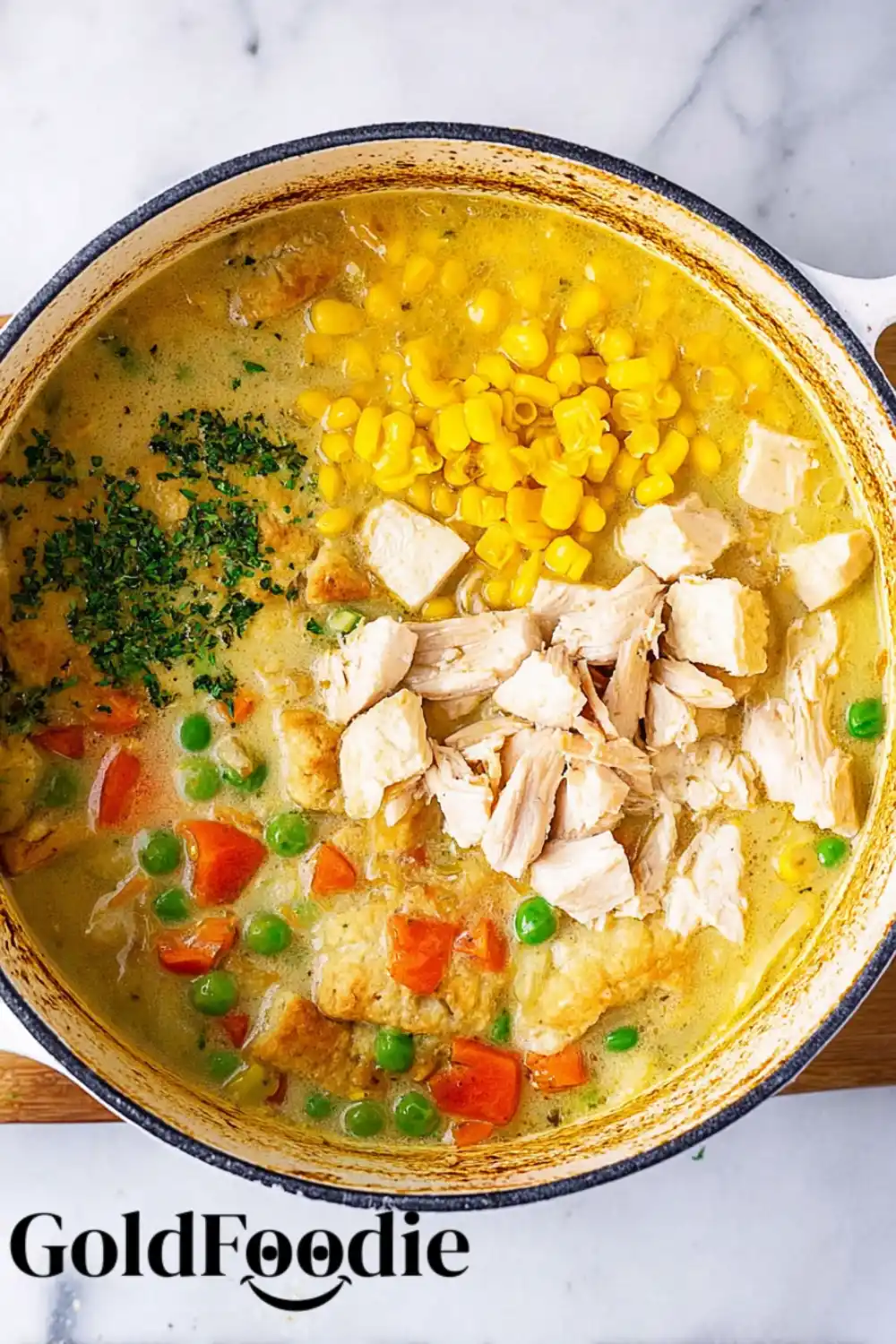 Adding Chicken and Vegetables to Soup