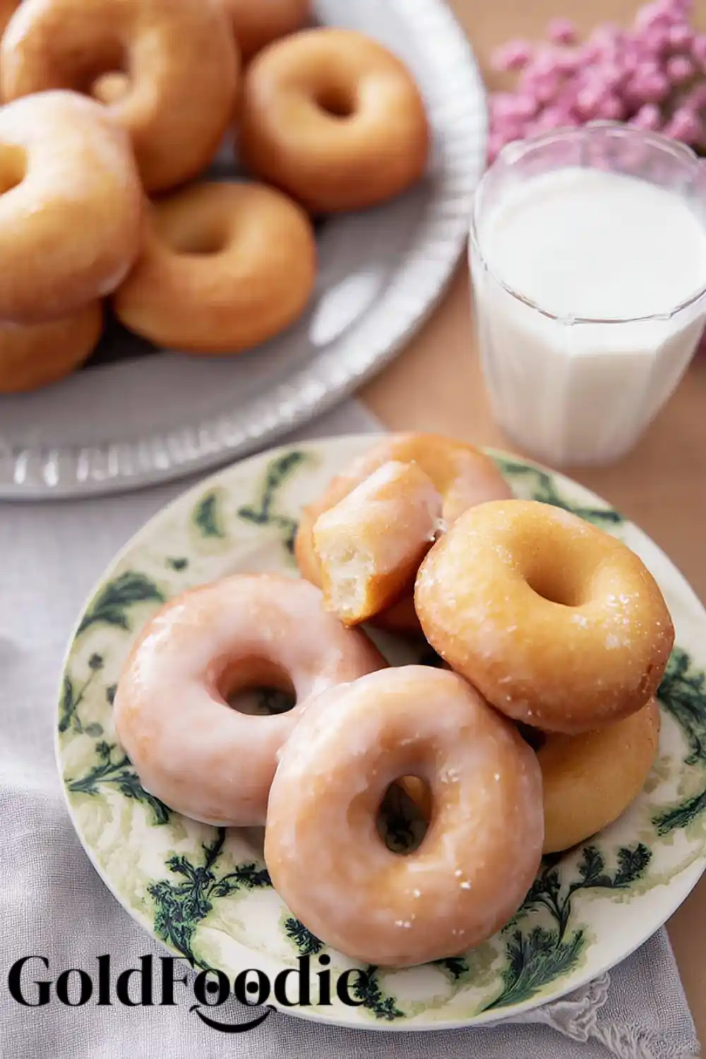 Air Fryer Donuts with Glass of Milk Air Fryer Donuts with Glass of Milk
