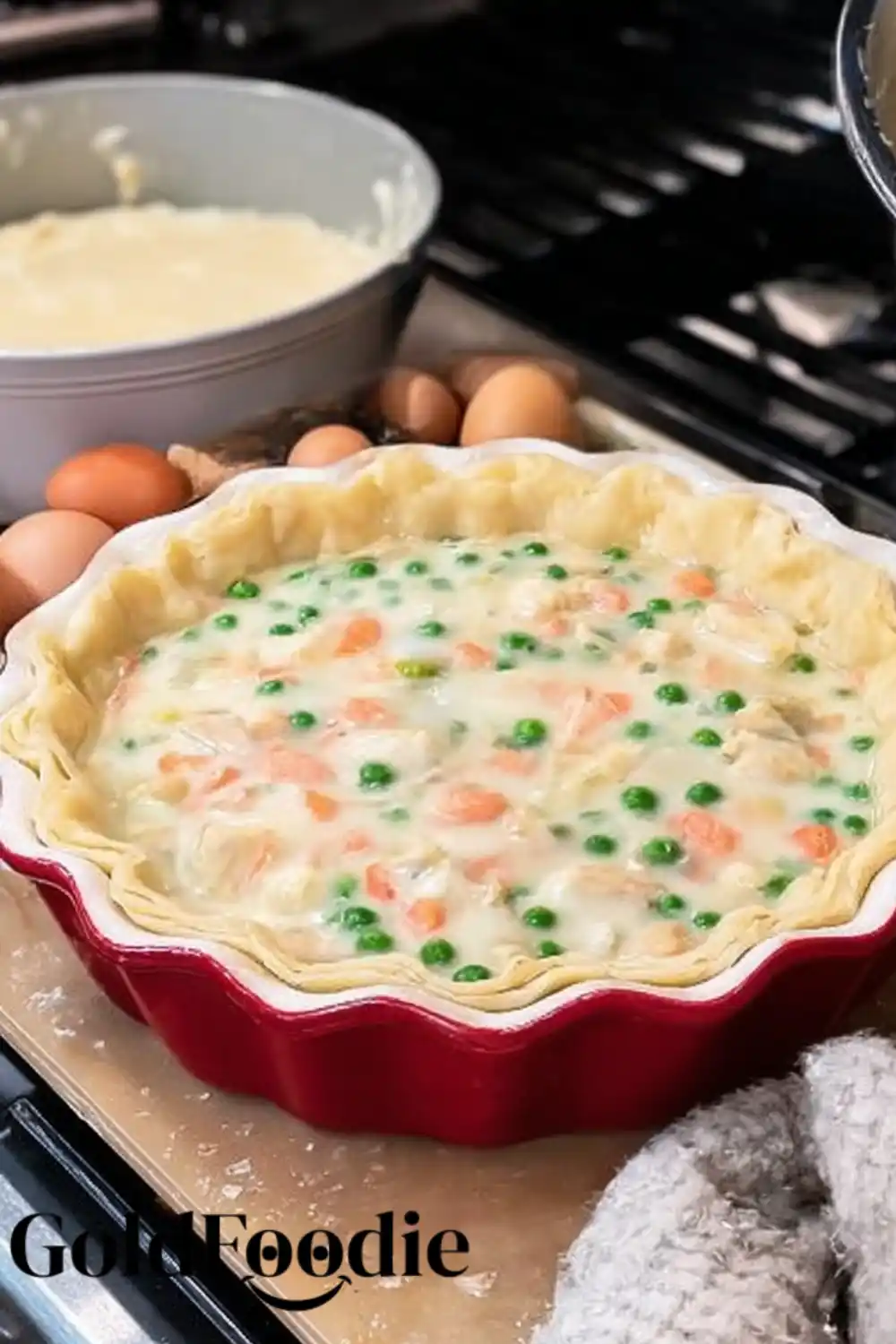 Assembled Pot Pie Before Baking Assembled Pot Pie Before Baking