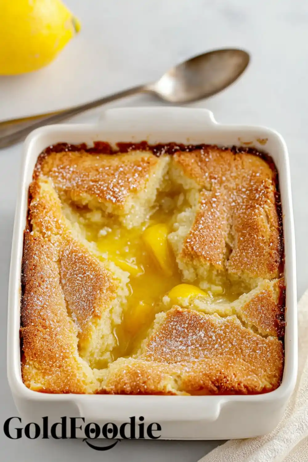 Baked Magic Lemon Cobbler Dish Baked Magic Lemon Cobbler Dish