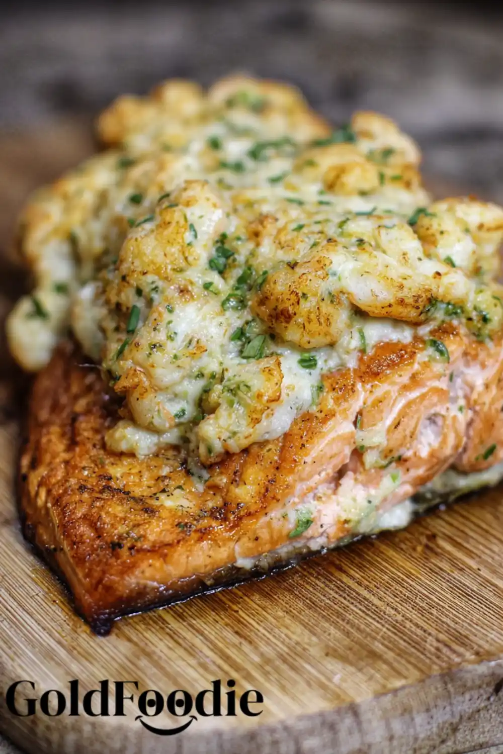 Baked Crab Shrimp Stuffed Salmon