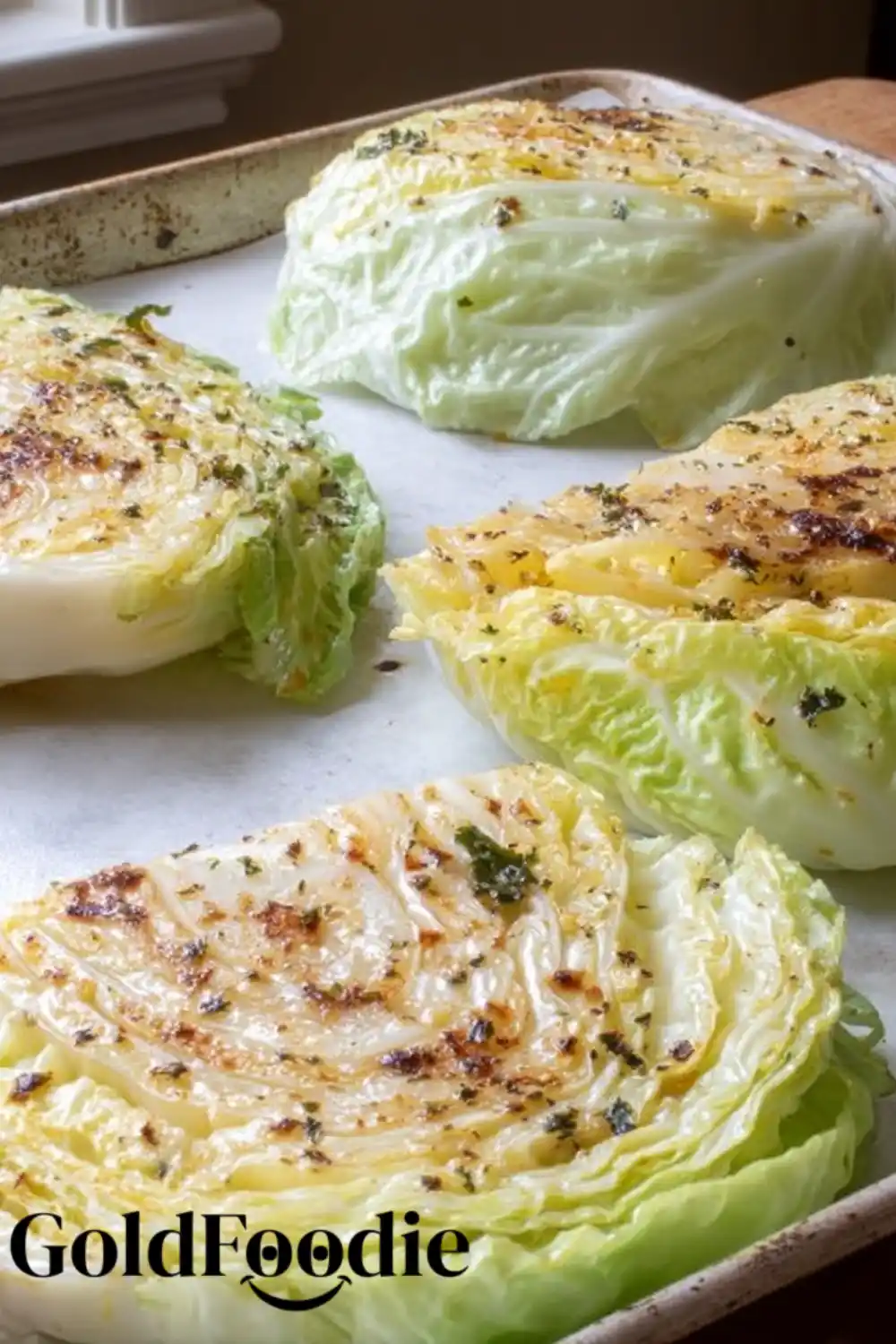 Cabbage Steaks Roasting in the Oven Cabbage Steaks Roasting in the Oven