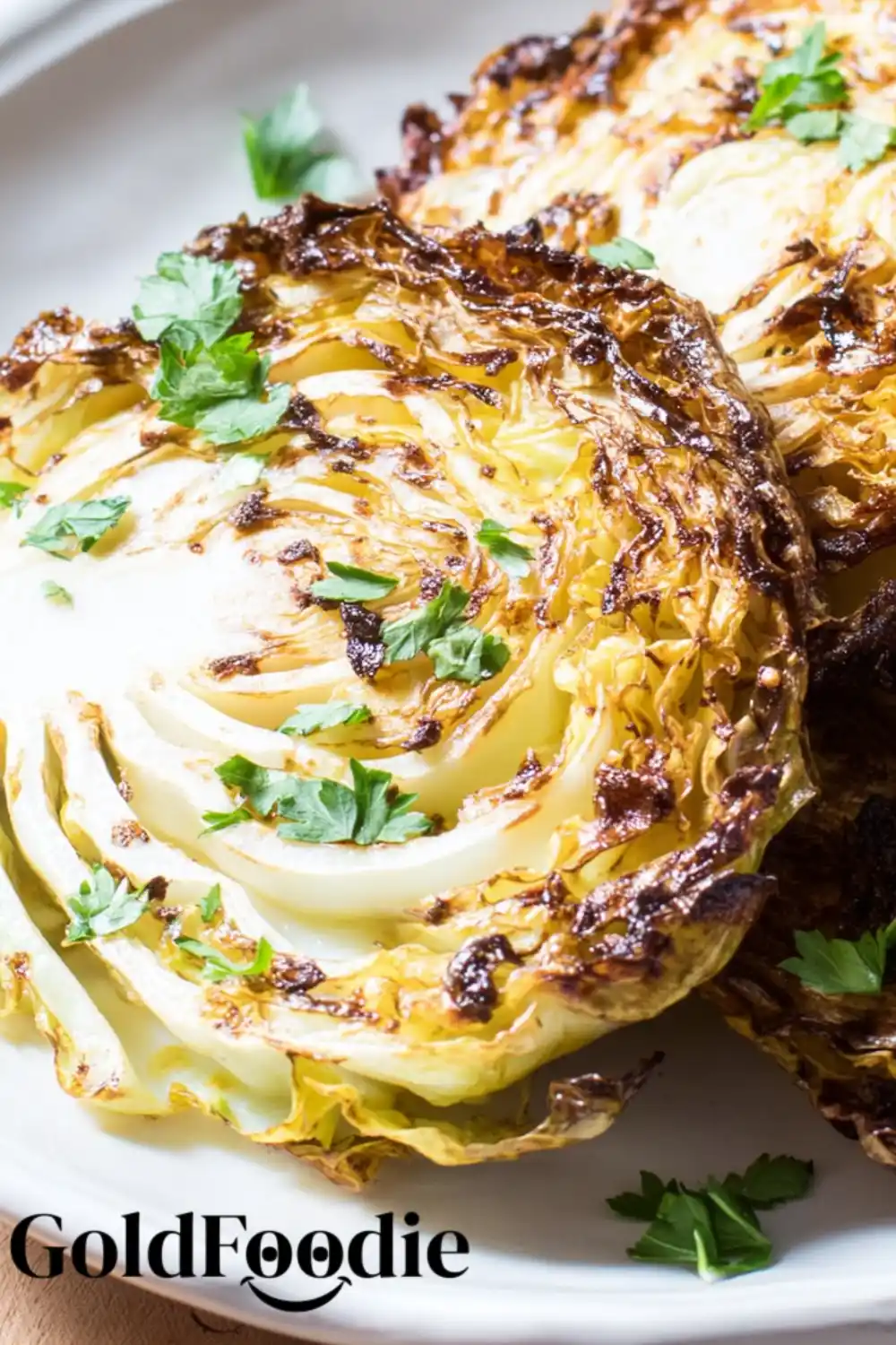 Close-Up of Crispy Cabbage Steaks Close-Up of Crispy Cabbage Steaks