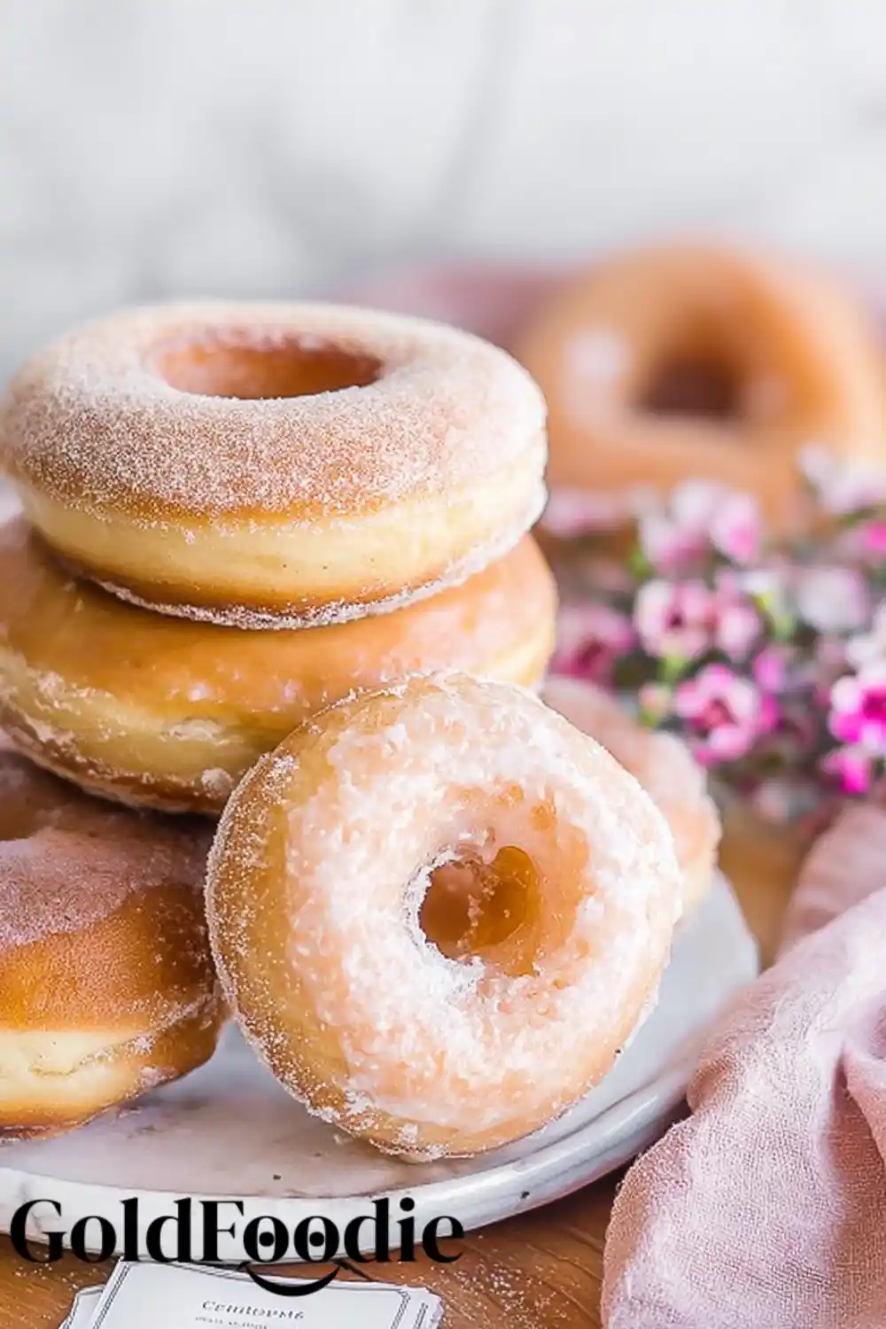 Close-up of Glazed Air Fryer Donuts Glazed Easy Air Fryer Donuts