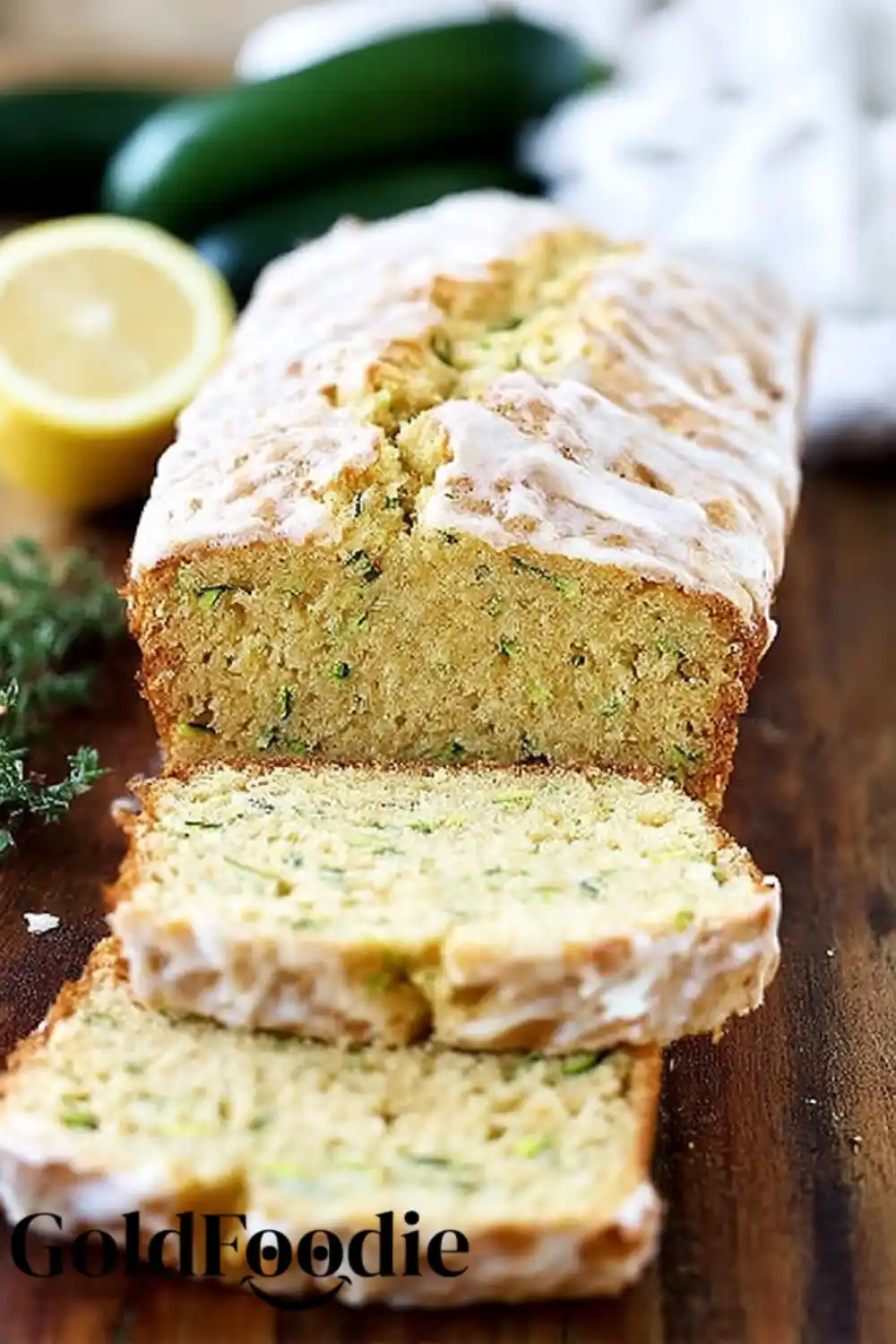 lemon zucchini bread in front