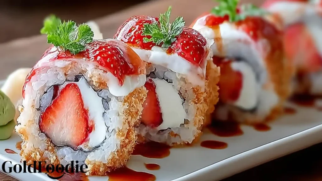 strawberry shortcake sushi rolls