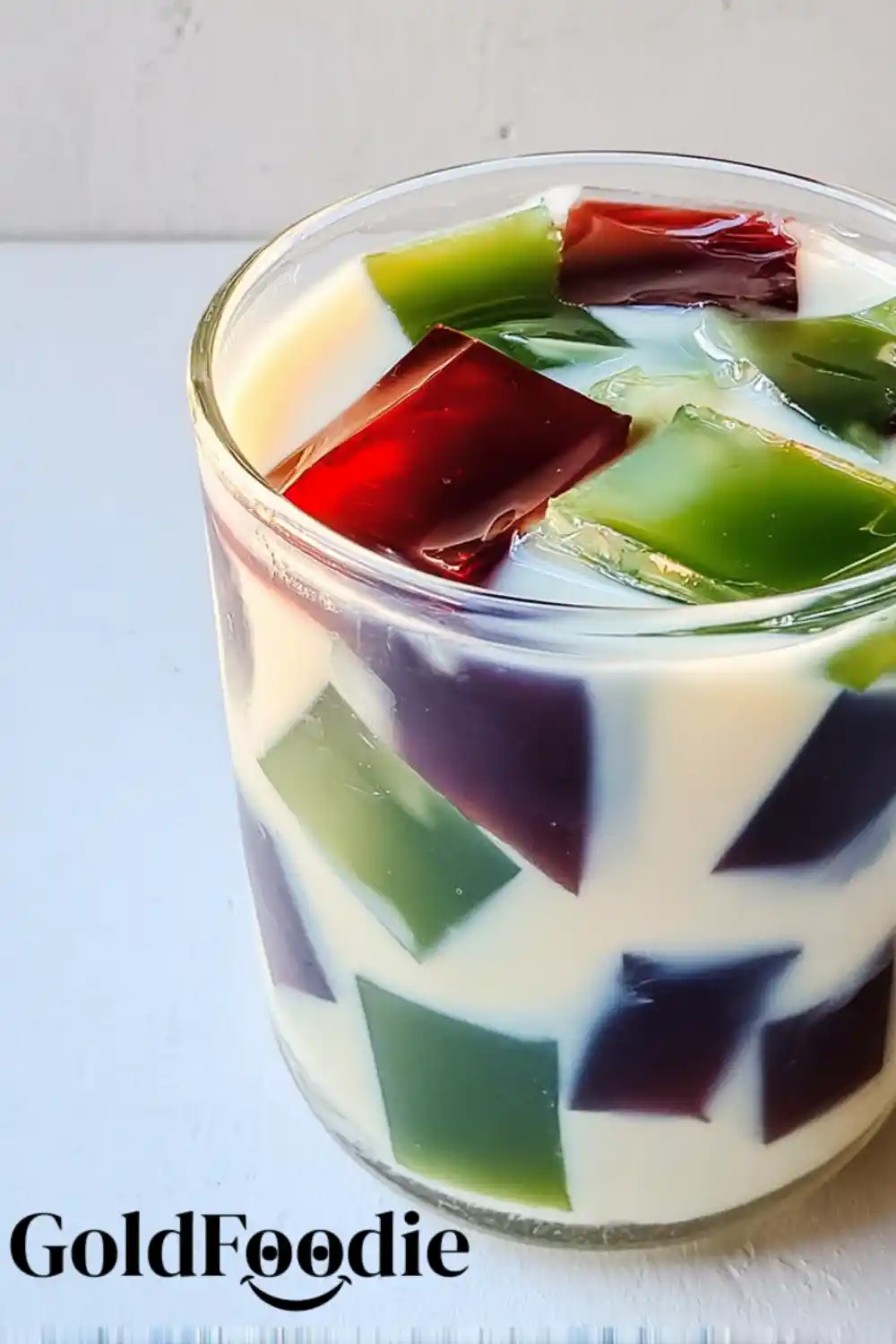 Colorful Green Milk Tea Jelly Cubes Colorful Recipe for Green Milk Tea Jelly