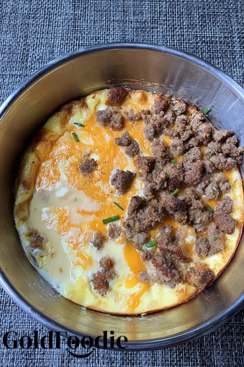 Cooking Sausage and Egg Casserole in Pan Cooking Sausage and Egg Casserole in Pan