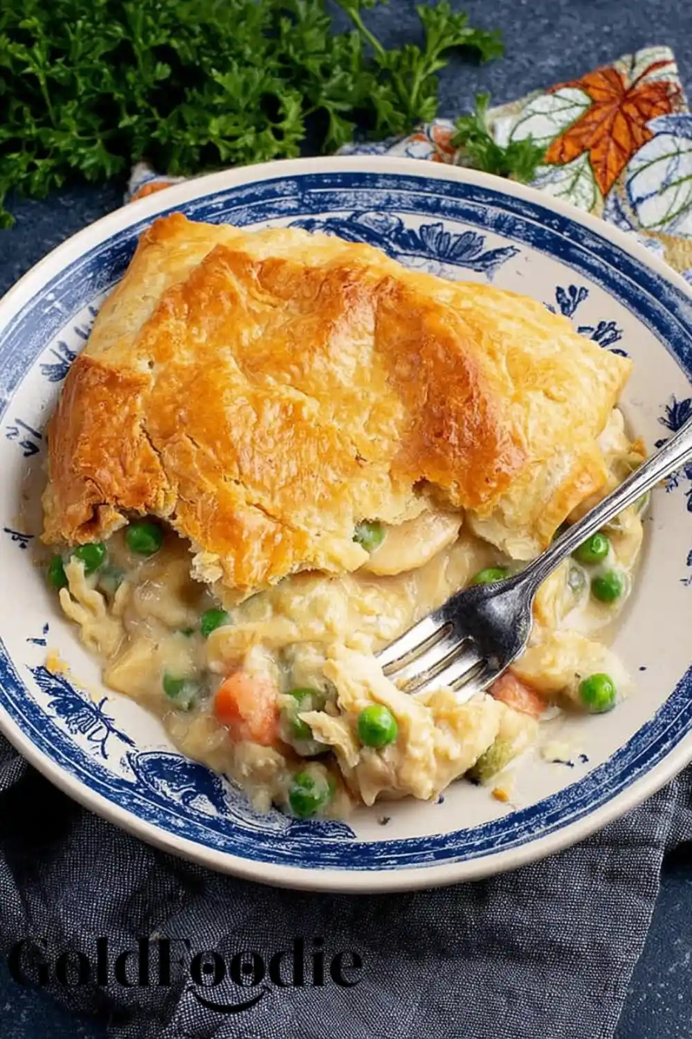 Creamy Chicken Pot Pie Filling Close-up