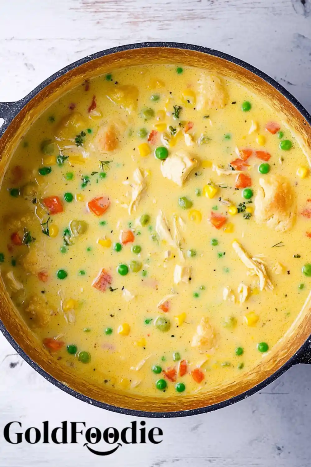 Creamy Chicken Pot Pie Soup in Pot