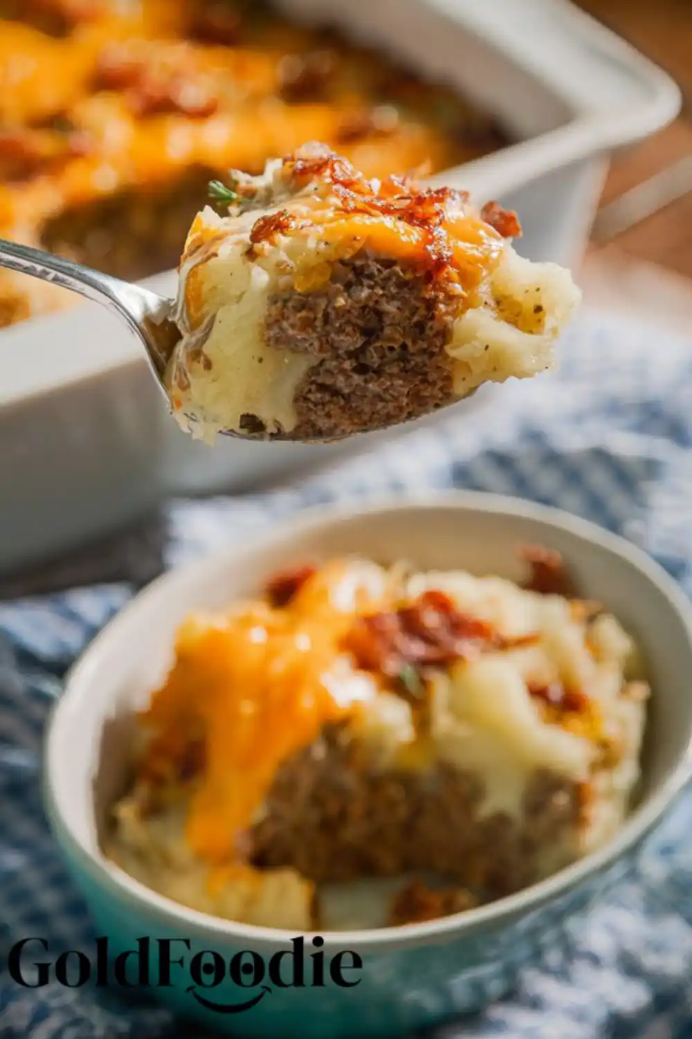 Creamy Mashed Potato Topping Close Up