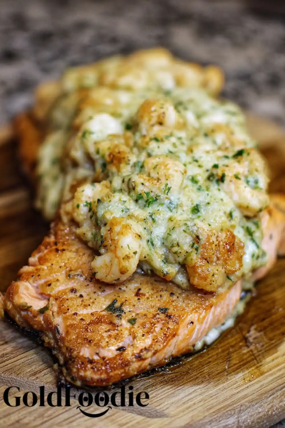 Creamy Crab Shrimp Stuffed Salmon