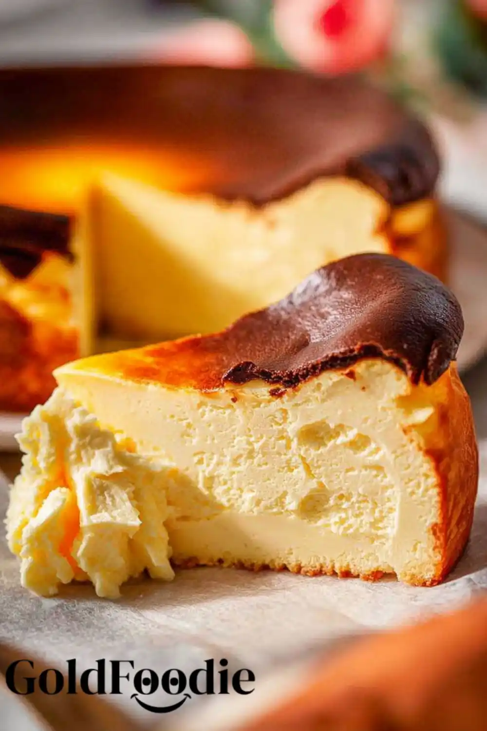 Creamy Slice of Burnt Basque Cheesecake