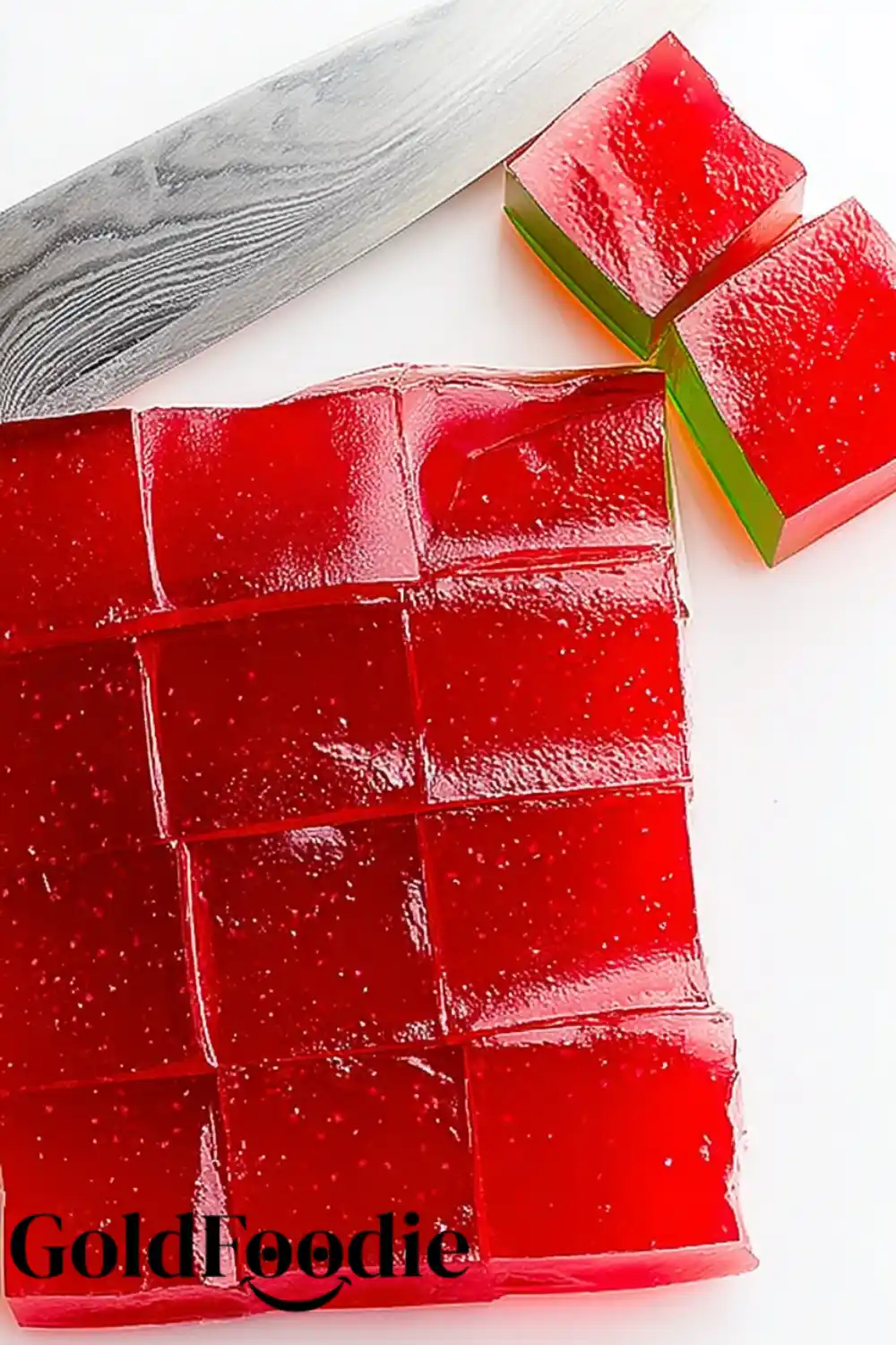 Cutting High Protein JELLO into Cubes Cutting High Protein JELLO Cubes