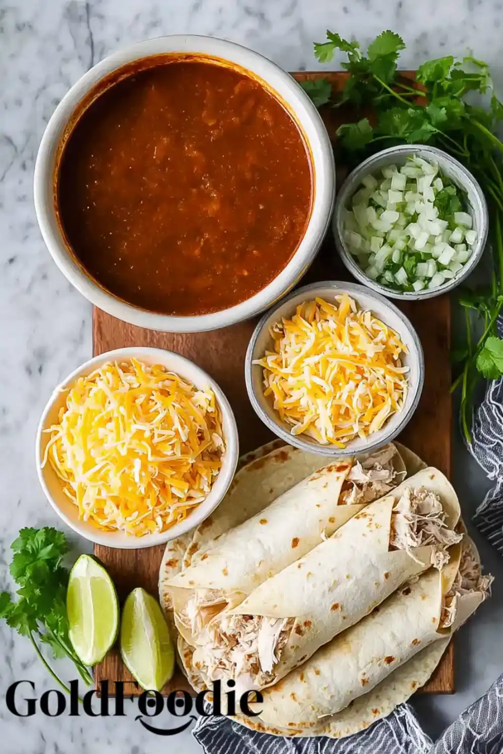 Easy Chicken Enchilada Ingredients Laid Out Easy Chicken Enchilada Ingredients