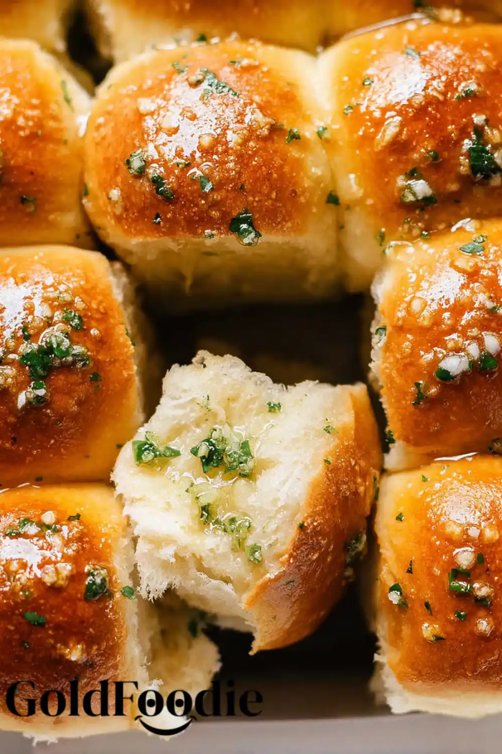 Fluffy Garlic Bread Rolls (Torn Open) Fluffy Garlic Bread Rolls