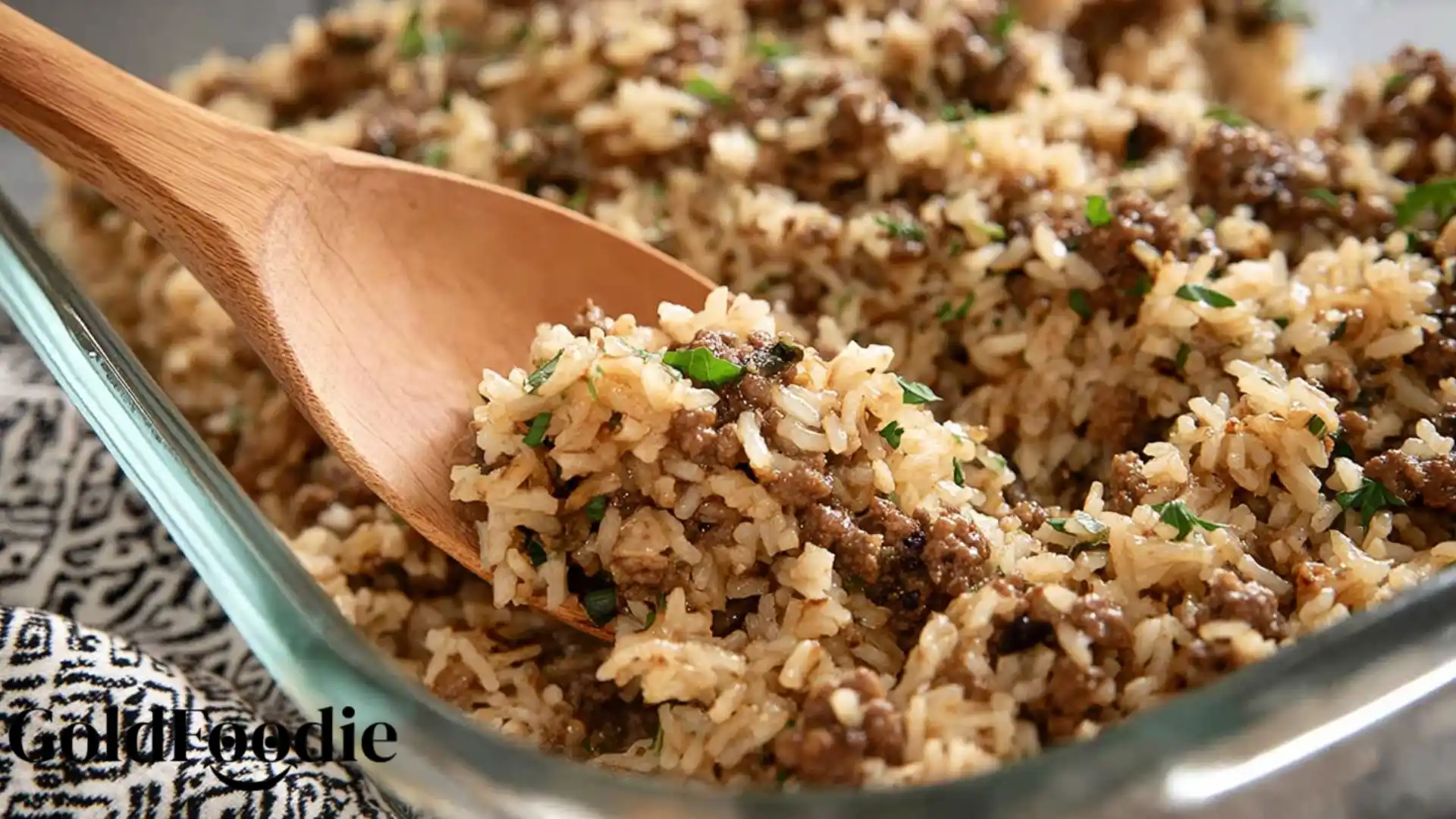 Home 3 French Onion Ground Beef and Rice Casserole