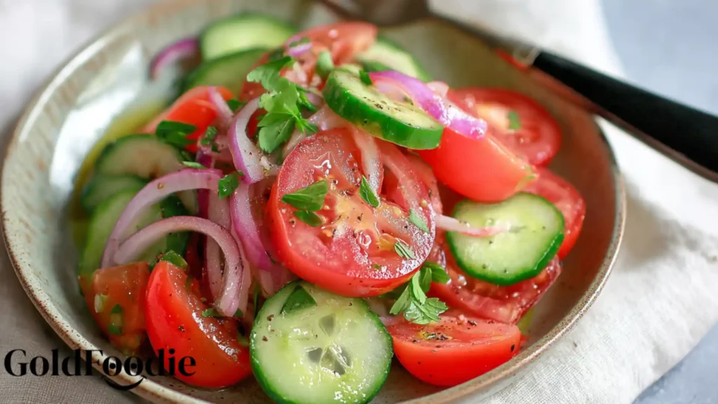 Fresh Cucumber Tomato Onion Salad