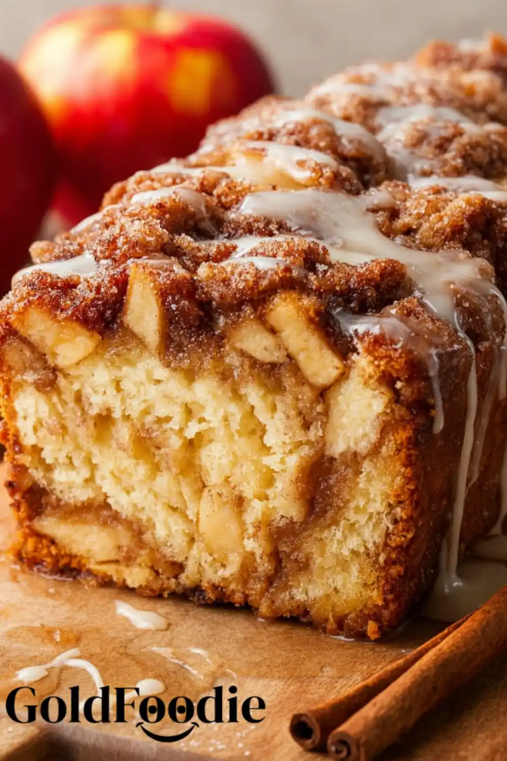 Glazed Amish Apple Fritter Bread Loaf Glazed Amish Apple Fritter Bread