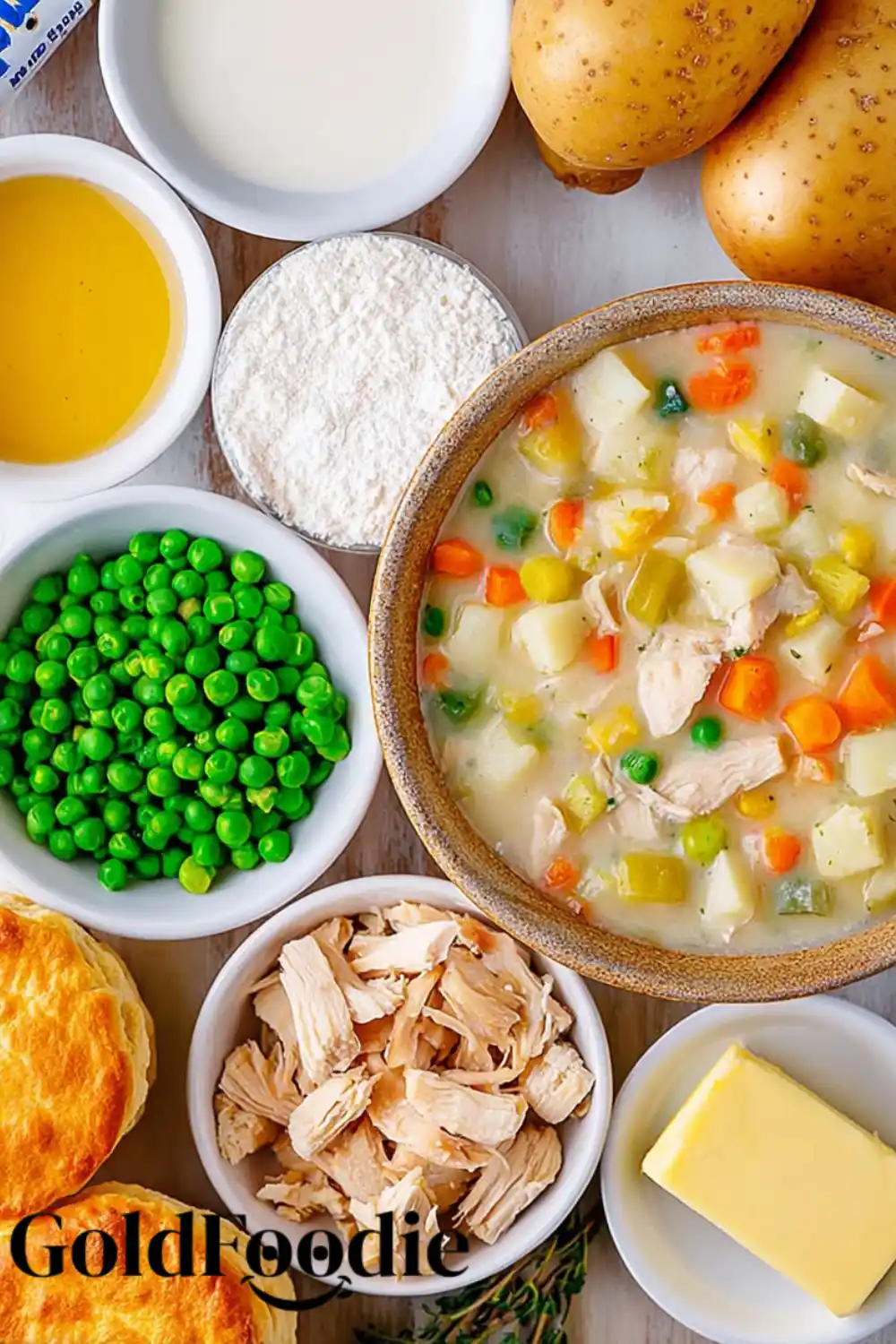 Ingredients for Chicken Pot Pie Soup